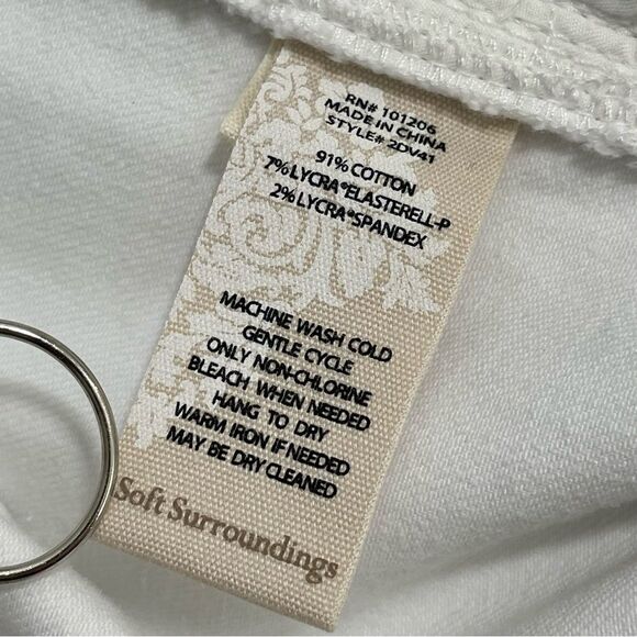 NWT Soft Surroundings Ultimate White Wide Leg Full Length Trouser Jeans Size 14 - Picture 6 of 7